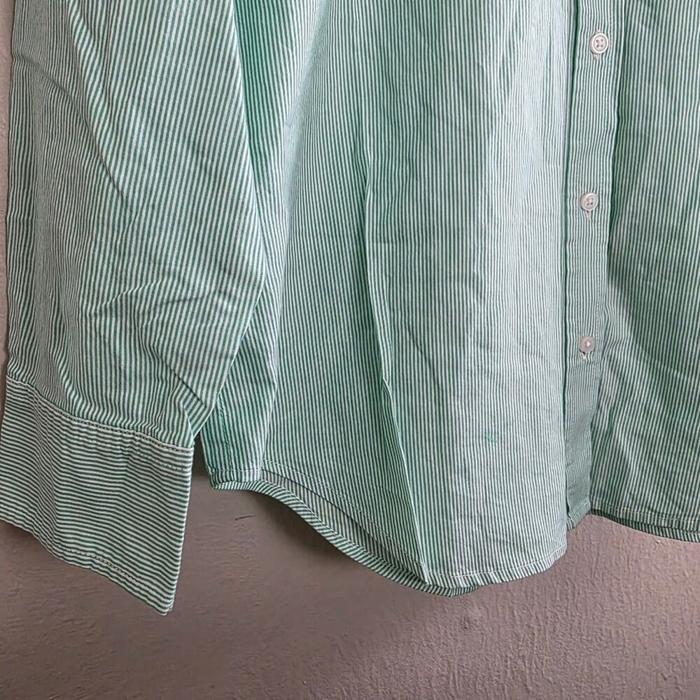 Everlane NWT Mint Green Striped Relaxed Poplin Button Down Shirt - Women’s 10 - Picture 5 of 10
